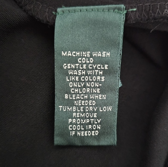 L-RL Ralph Lauren Active Shirt Womens Size‎ 1X Black Long Sleeve Kangaroo Pocket - Picture 6 of 10